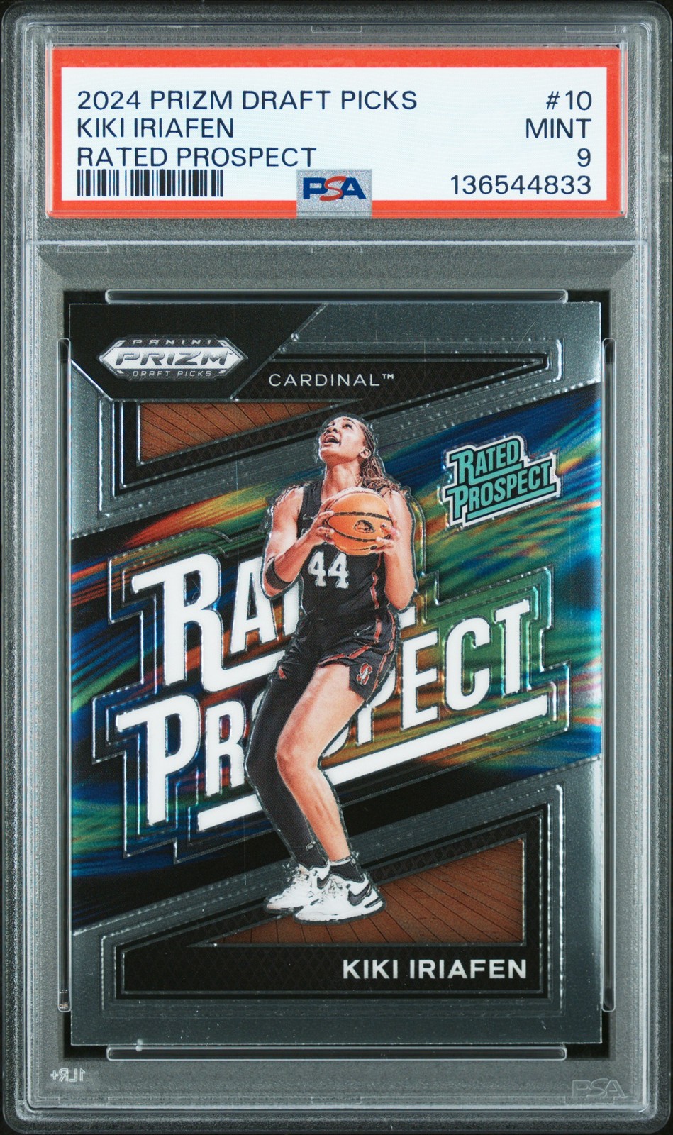 2024-25 Panini Prizm Draft Picks Rated Prospect Kiki Iriafen PSA 9 #10
