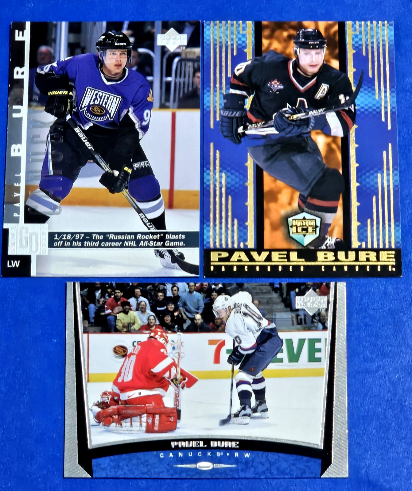 Pavel Bure- Vancouver Canucks- 1997-98 & 1998-99 Upper Deck & 1998-99 Pacific