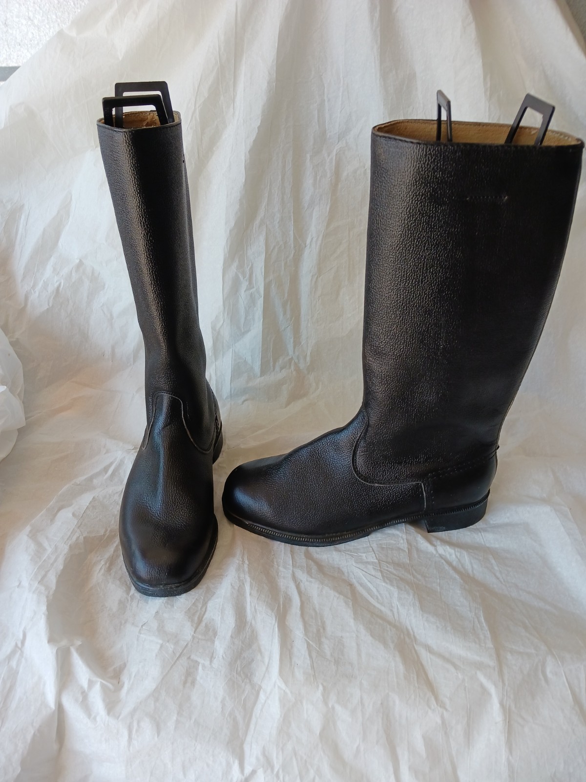 Vintage East German NVA Officer Jackboots Leather Knobelbecher Rubber Sole Sz 11