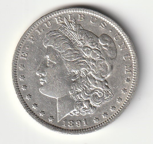 1891 P Morgan Silver Dollar- Very Nice- #755 1891 P Morgan Silver Dollar- Very Nice- #755