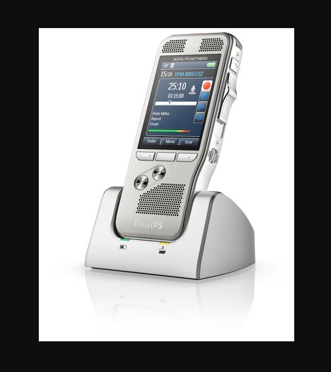 Philips DPM-8000 Professional Digital Pocket Memo w/Cradle & Speechexec 12.2 Philips DPM-8000 Professional Digital Pocket Memo w/Cradle & Speechexec 12.2