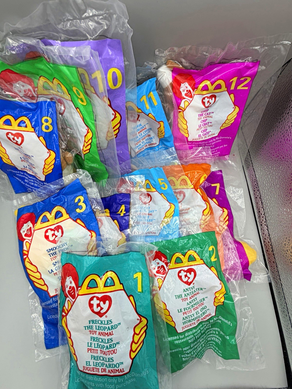 1999 McDonald’s TY Teenie Beanie Babies COMPLETE SET #1-12 SEALED Vintage