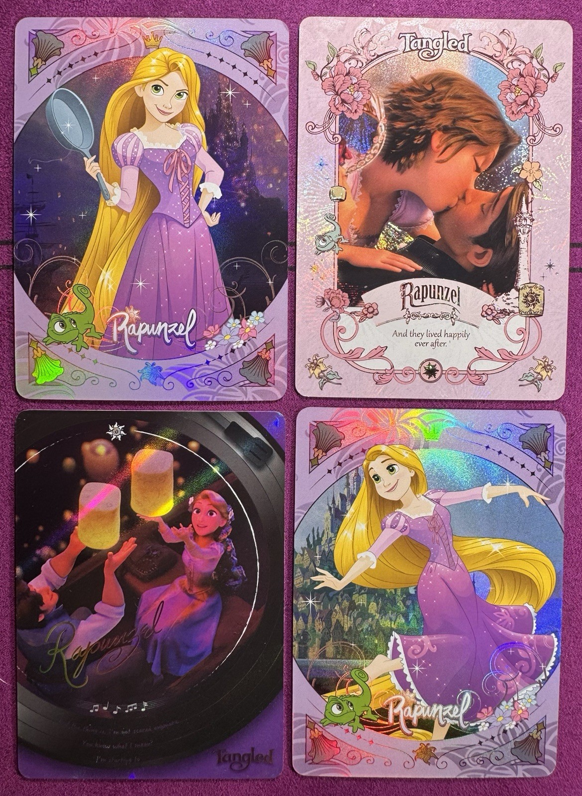 Disney Tangled Rapunzel 4 Card Lot Shining Soul Holo Foil Flynn Rider Pascal Disney Tangled Rapunzel 4 Card Lot Shining Soul Holo Foil Flynn Rider Pascal