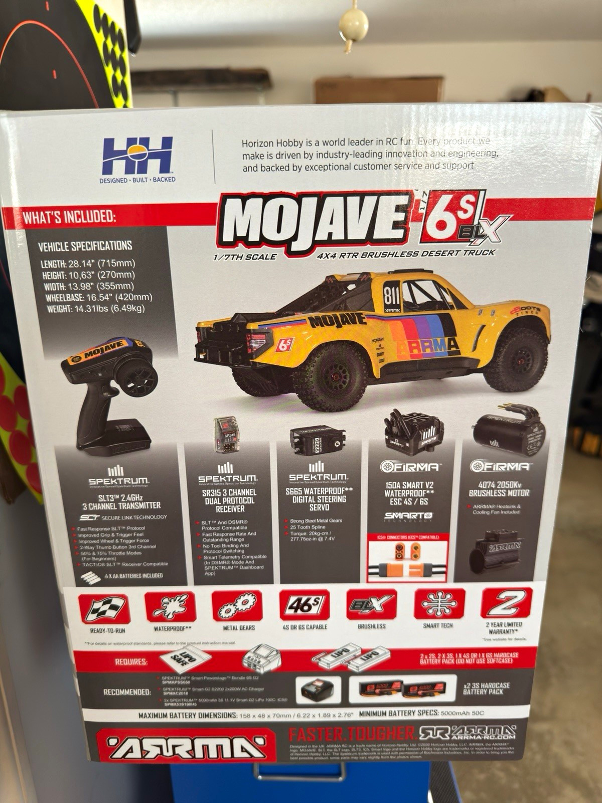 ARRMA MOJAVE 6S 4X4 BLX 1/7 4WD Brushless RTR Desert Truck Black ARA7604V3T1 ARRMA MOJAVE 6S 4X4 BLX 1/7 4WD Brushless RTR Desert Truck Black ARA7604V3T1