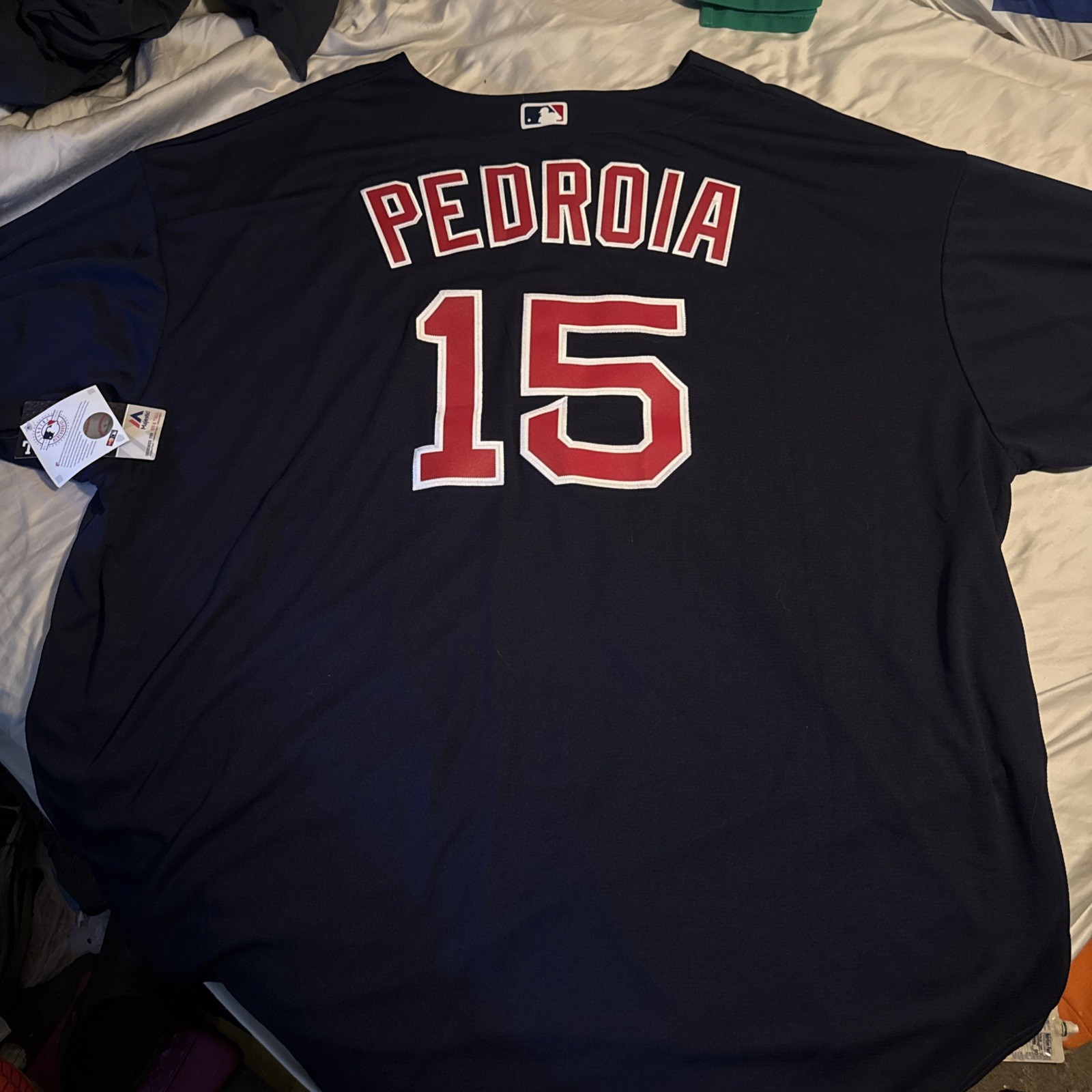 Boston Red Sox #15 PEDROIA 6xl Navy Blue Alternate Majestic Cool Base Jersey