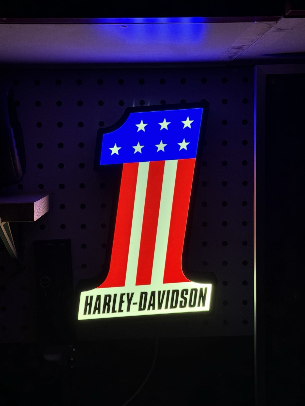 Harley-Davidson #1 Stars & Stripes American Flag LED Lighted Sign USB powered Harley-Davidson #1 Stars & Stripes American Flag LED Lighted Sign USB powered