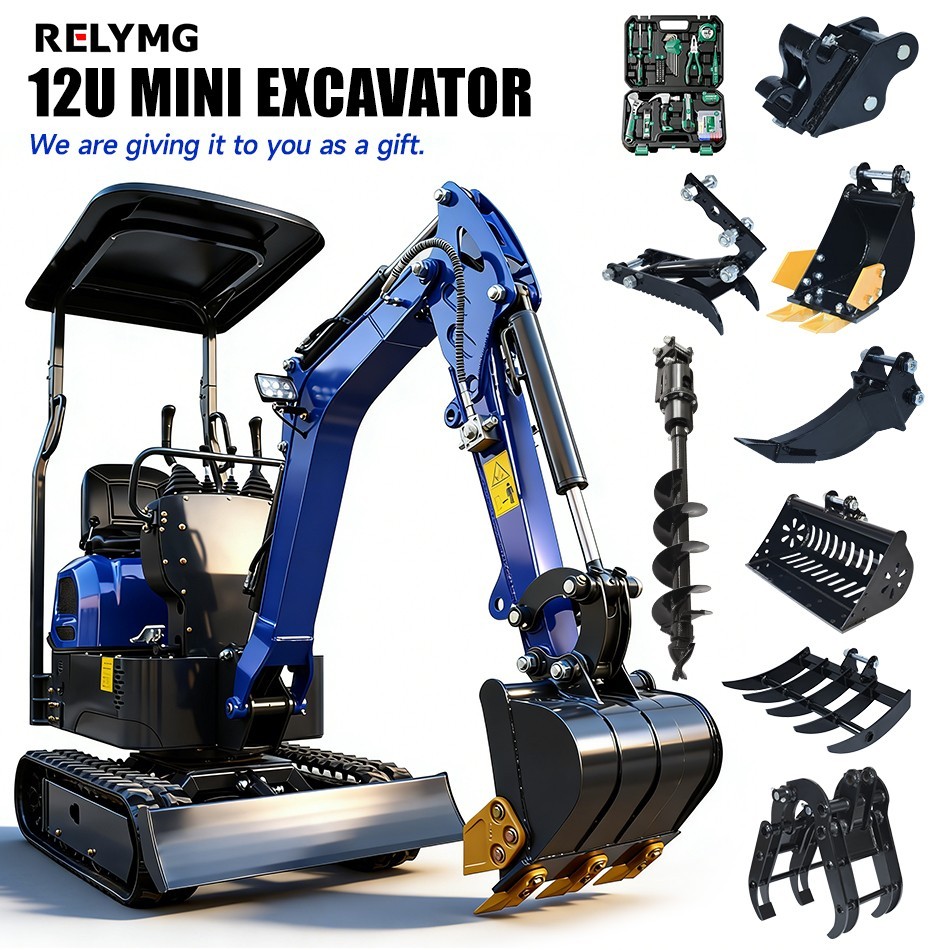Free delivery unloading. 1-ton mini excavator, 13.5hp EPA engine, 9 accessories Free delivery unloading. 1-ton mini excavator, 13.5hp EPA engine, 9 accessories