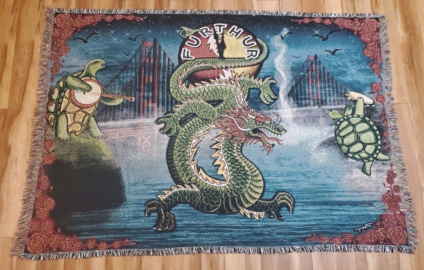 Furthur Blanket Golden Gate Bridge Dragon Phil Lesh Bob Weir Grateful Dead RARE