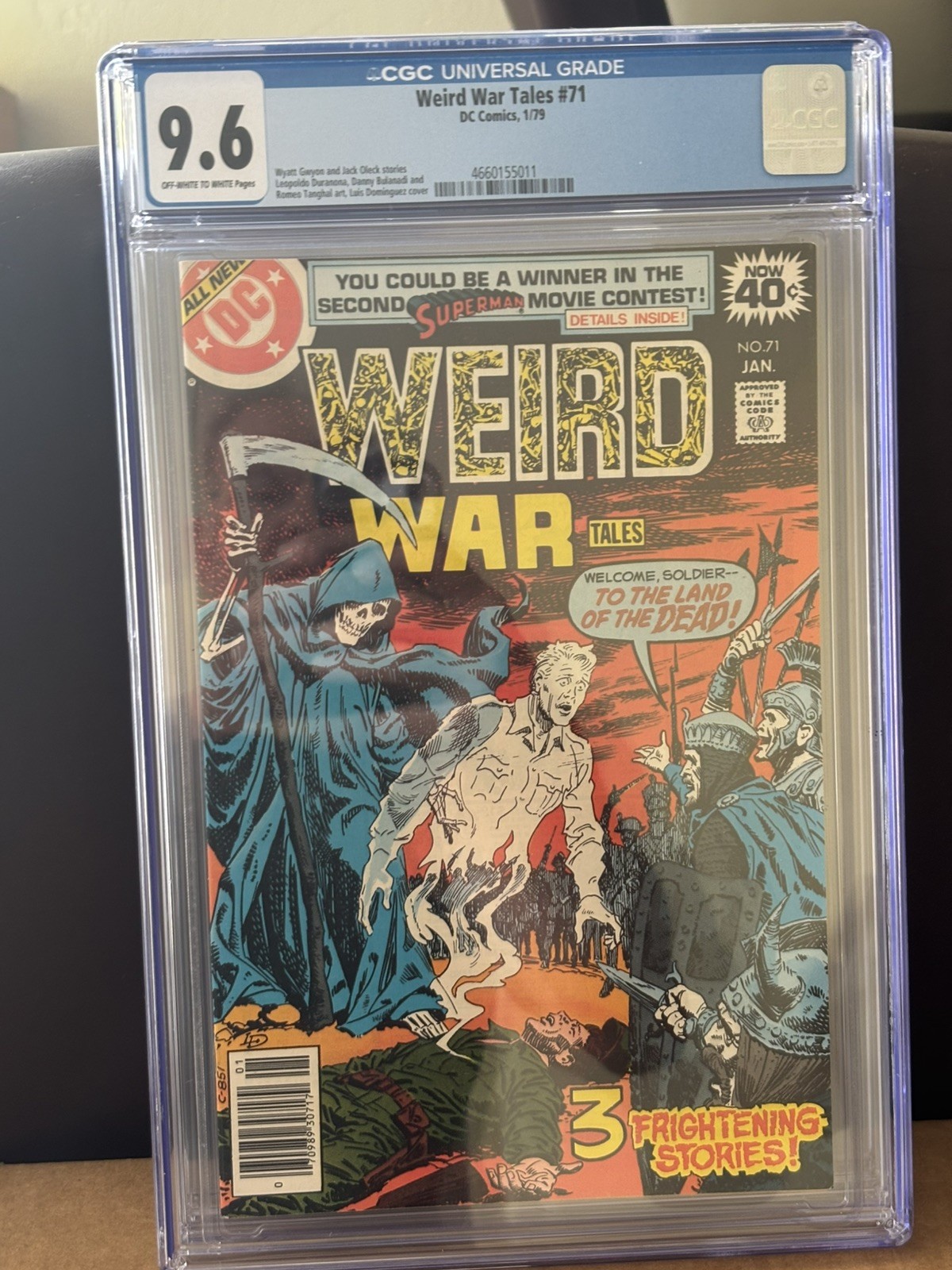 Weird War Tales #71 CGC 9.6 • Grim Reaper Horror Cover • D.C. 1979 White Weird War Tales #71 CGC 9.6 • Grim Reaper Horror Cover • D.C. 1979 White
