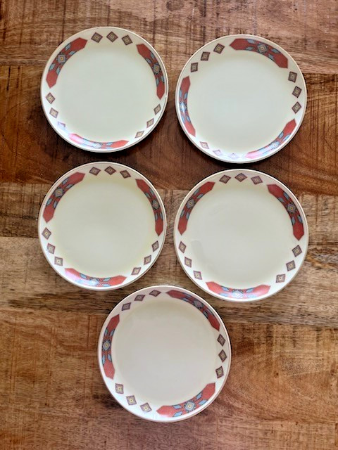 WS George Iroquois Red bread & butter plates - set of 5 - 6.25\ WS George Iroquois Red bread & butter plates - set of 5 - 6.25\