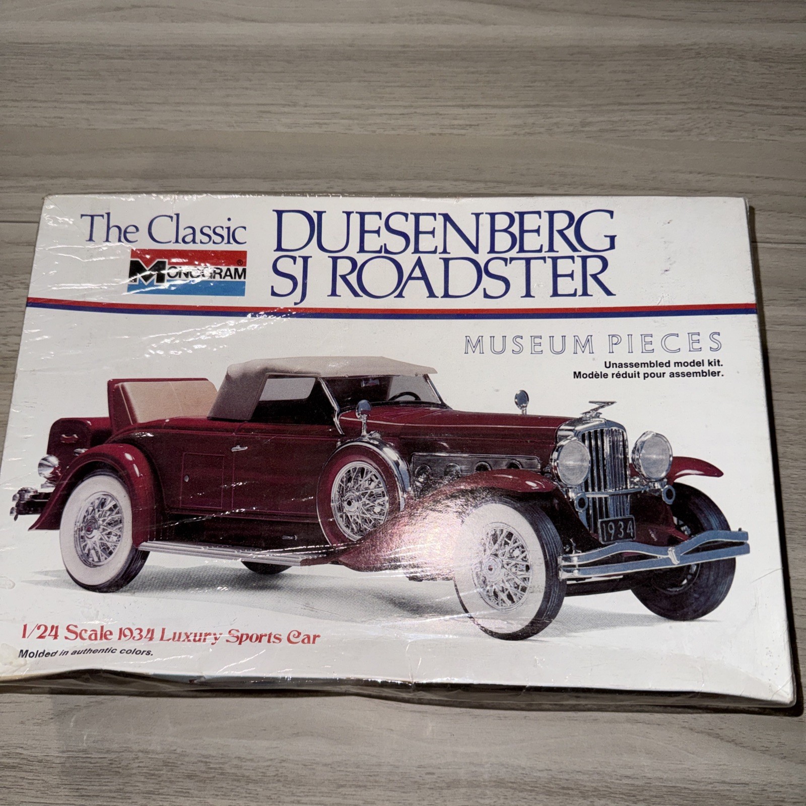 Vintage Monogram 1:24 The Classic 1934 Duesenberg SJ Roadster Model Kit 1979 D3