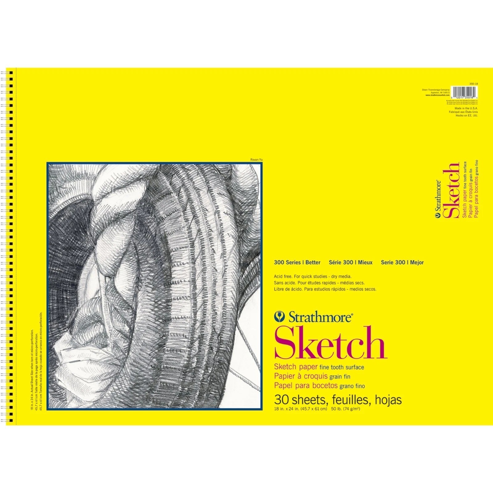 Strathmore 300 Series Sketch Pad 18x24 Inch 30 Sheets Lightweight Art Paper Strathmore 300 Series Sketch Pad 18x24 Inch 30 Sheets Lightweight Art Paper