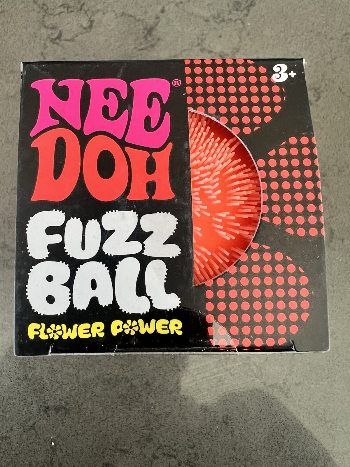 New Nee Doh Fuzz Ball Flower Power Orange  Sensory Squeeze Toy for Ages 3+