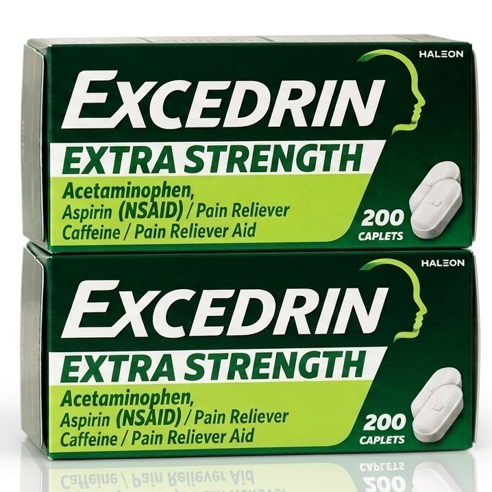 2x Excedrin Extra Strength Pain Reliever 200 Caplets (400 Total) Exp 12/2028