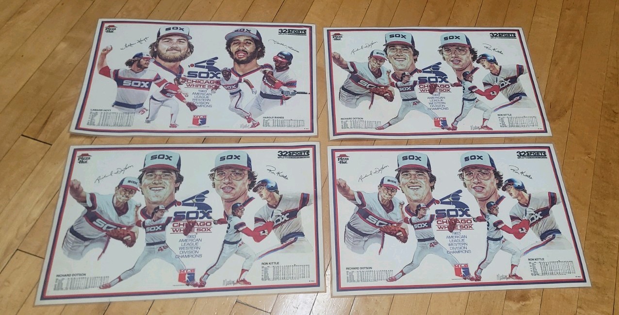 Vintage 1983 Signed (facsimile) Chicago White Sox Pizza Hut placemats. Lot Of 4 Vintage 1983 Signed (facsimile) Chicago White Sox Pizza Hut placemats. Lot Of 4