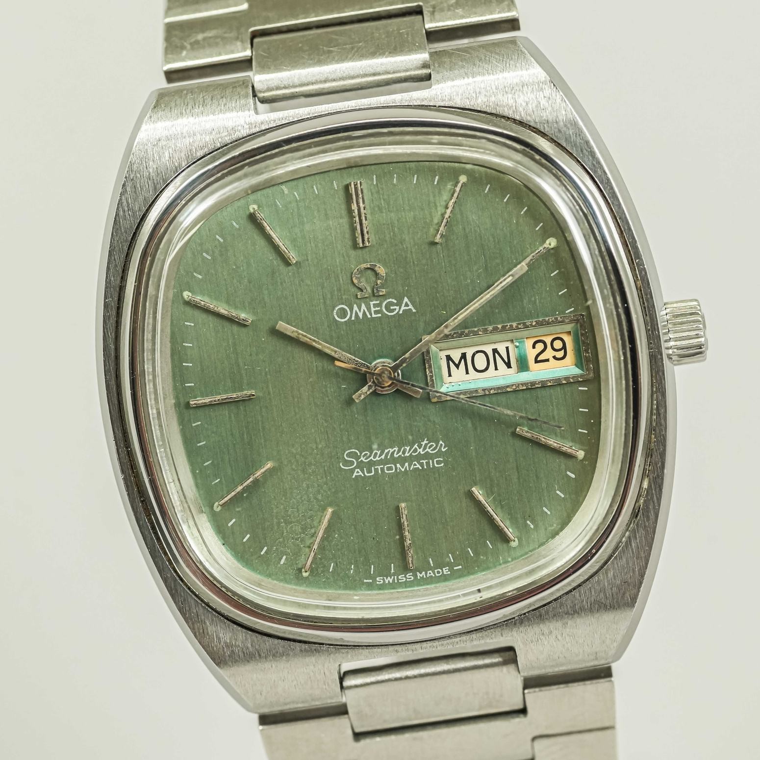 Vintage 1978 *N MINT* OMEGA Seamaster Cal.1020 Auto Day/Date Green 36mm Men\'s TV