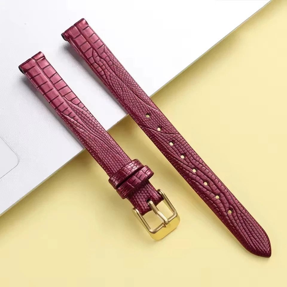 Lizard Leather Watch Strap 8-16mm, Ultra-Thin Soft Slim Band for Women