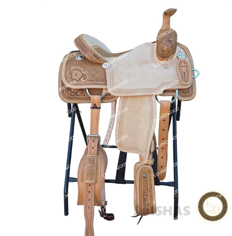 Western High Quality Leather Roping Western Saddle with Complete Tack Set