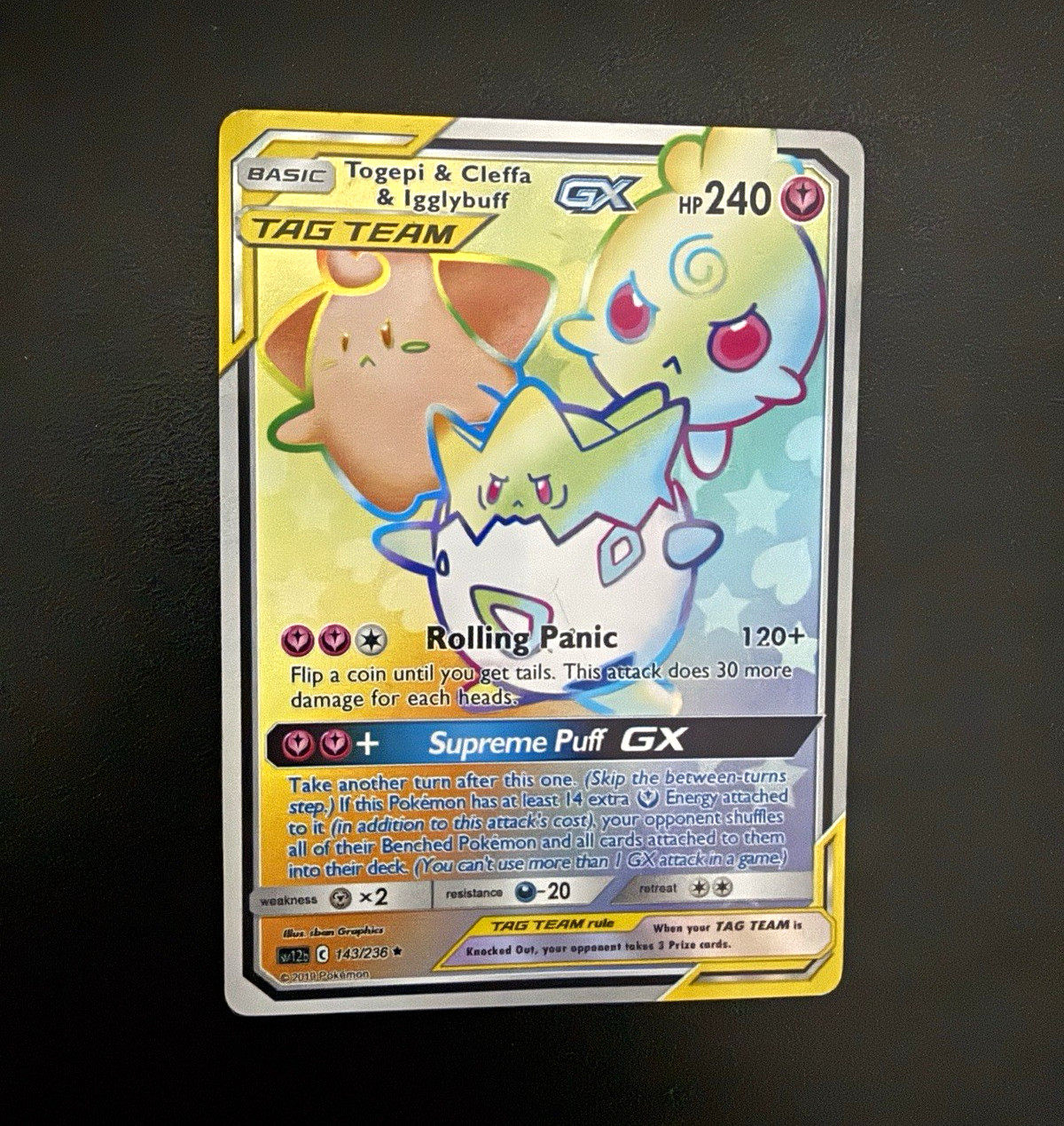 The Pokémon Company Togepi & Cleffa & Igglybuff GX 143/236 Cosmic Eclipse Holo