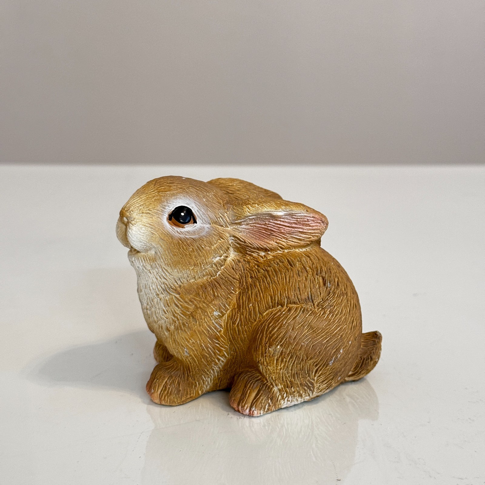Handmade Brown Bunny Rabbit Figurine Easter Spring Farmhouse Shelf Decor 1 PCs