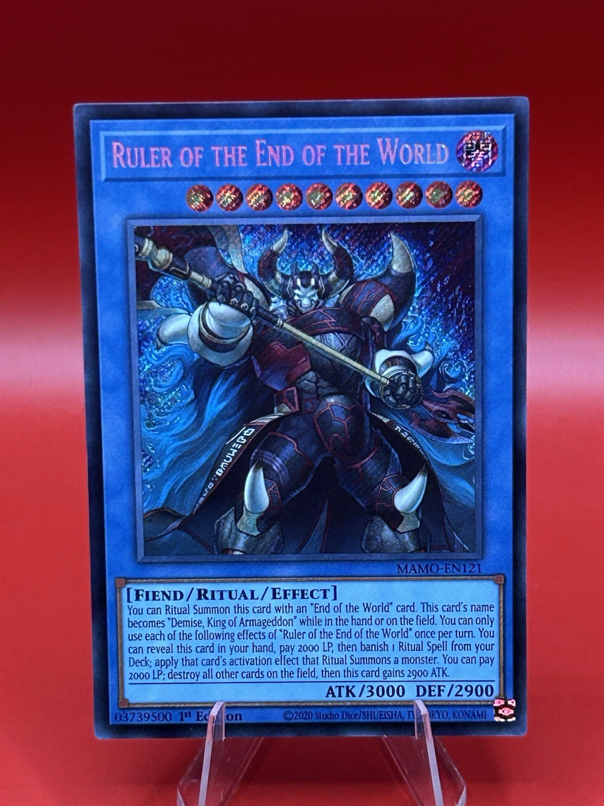 YuGiOh - Ruler Of The End Of The World MAMO-EN121 Secret Rare 1st Edition YuGiOh - Ruler Of The End Of The World MAMO-EN121 Secret Rare 1st Edition