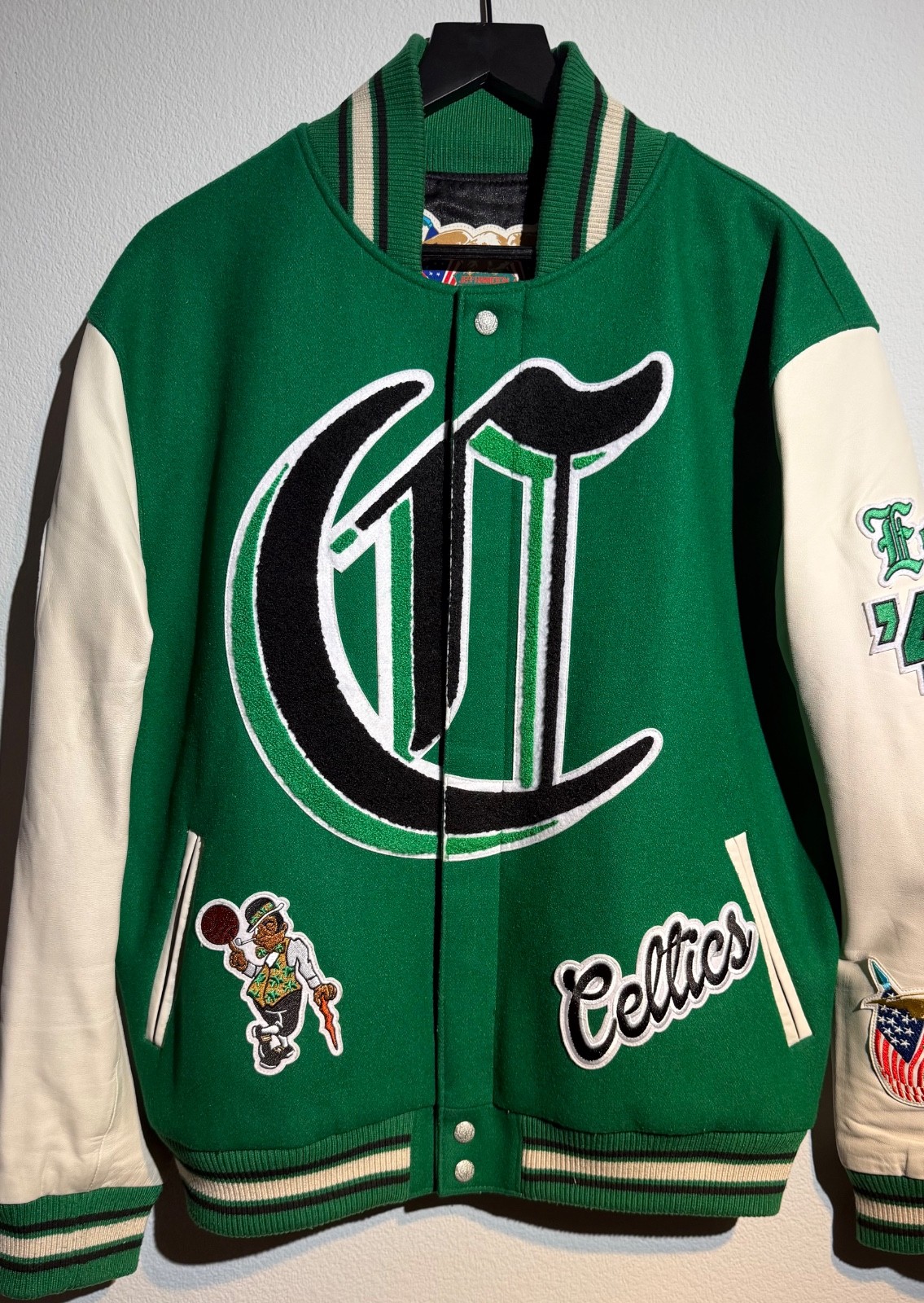 Boston Celtics NBA Jeff Hamilton Varsity Jacket (NBA Officially Licensed)