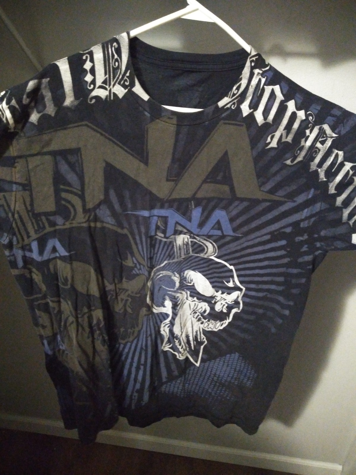 TNA WWE Wrestling 2010\'s Affliction Style Rare Vintage Adult Navy Blue XL Shirt