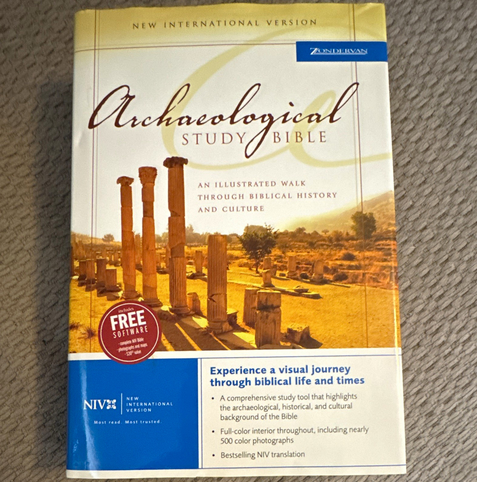 NIV Archaeological Study Bible Hardcover BRAND NEW/Rose Bible Time Line Pamphlet