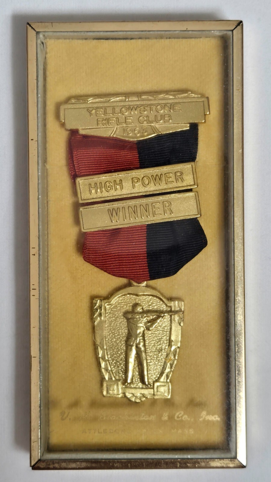 Vintage 1963 Yellowstone Rifle Club Medal Ribbon High Power Winner Trophy
