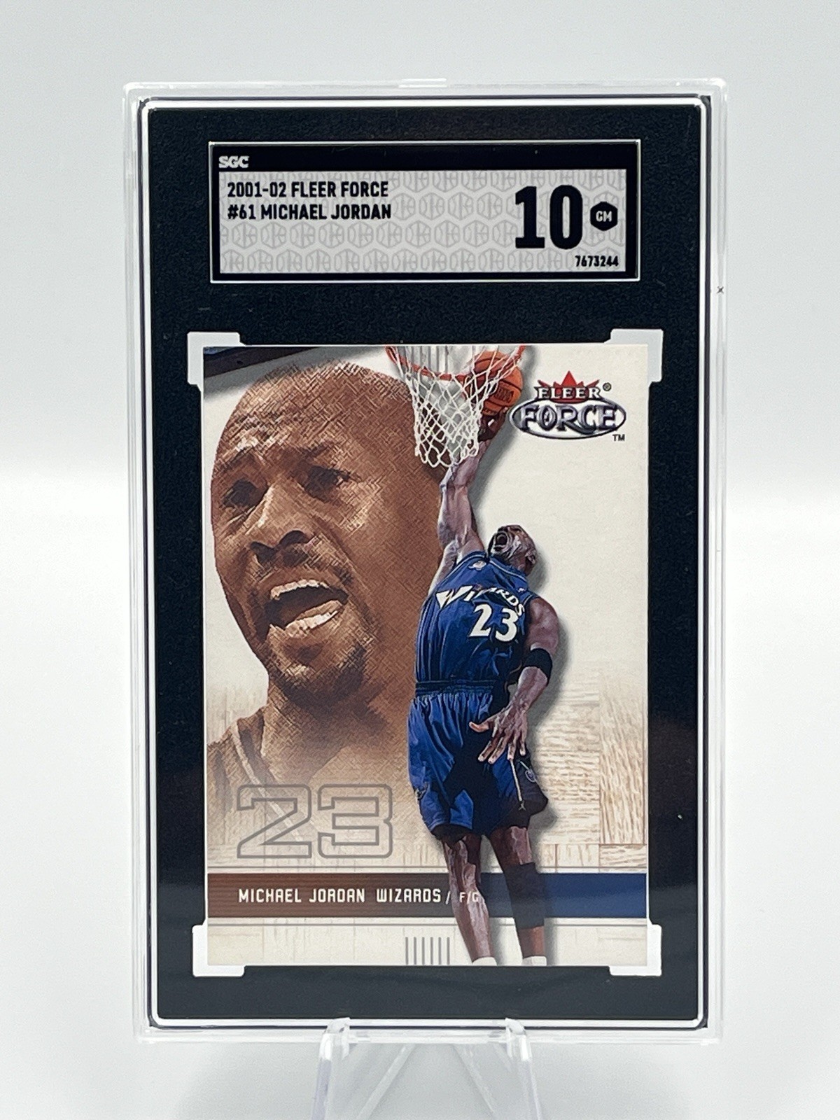 Michael Jordan SGC 10 Gem Mint 2001-02 Fleer Force #61 NBA Washington Wizards Michael Jordan SGC 10 Gem Mint 2001-02 Fleer Force #61 NBA Washington Wizards