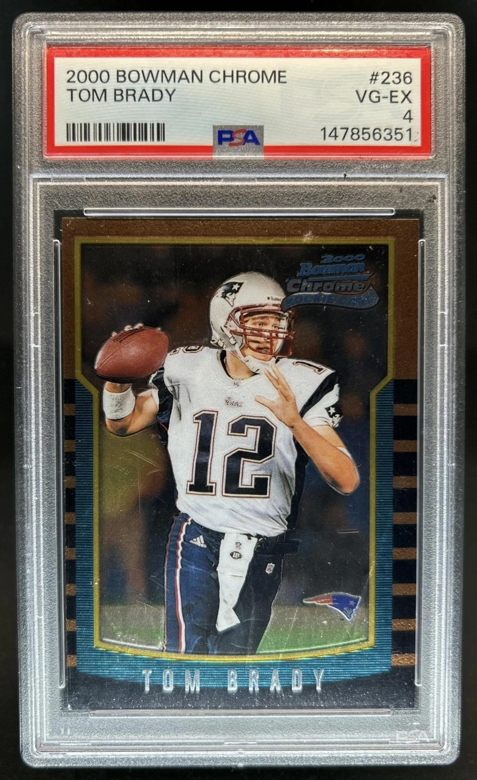 2000 Bowman Chrome Tom Brady Rookie RC #236 Patriots PSA 4 2000 Bowman Chrome Tom Brady Rookie RC #236 Patriots PSA 4