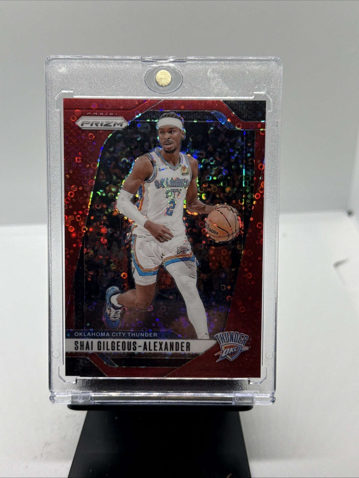2024-25 Panini Prizm Fast Break Shai Gilgeous-Alexander Red Disco /100 MVP Year