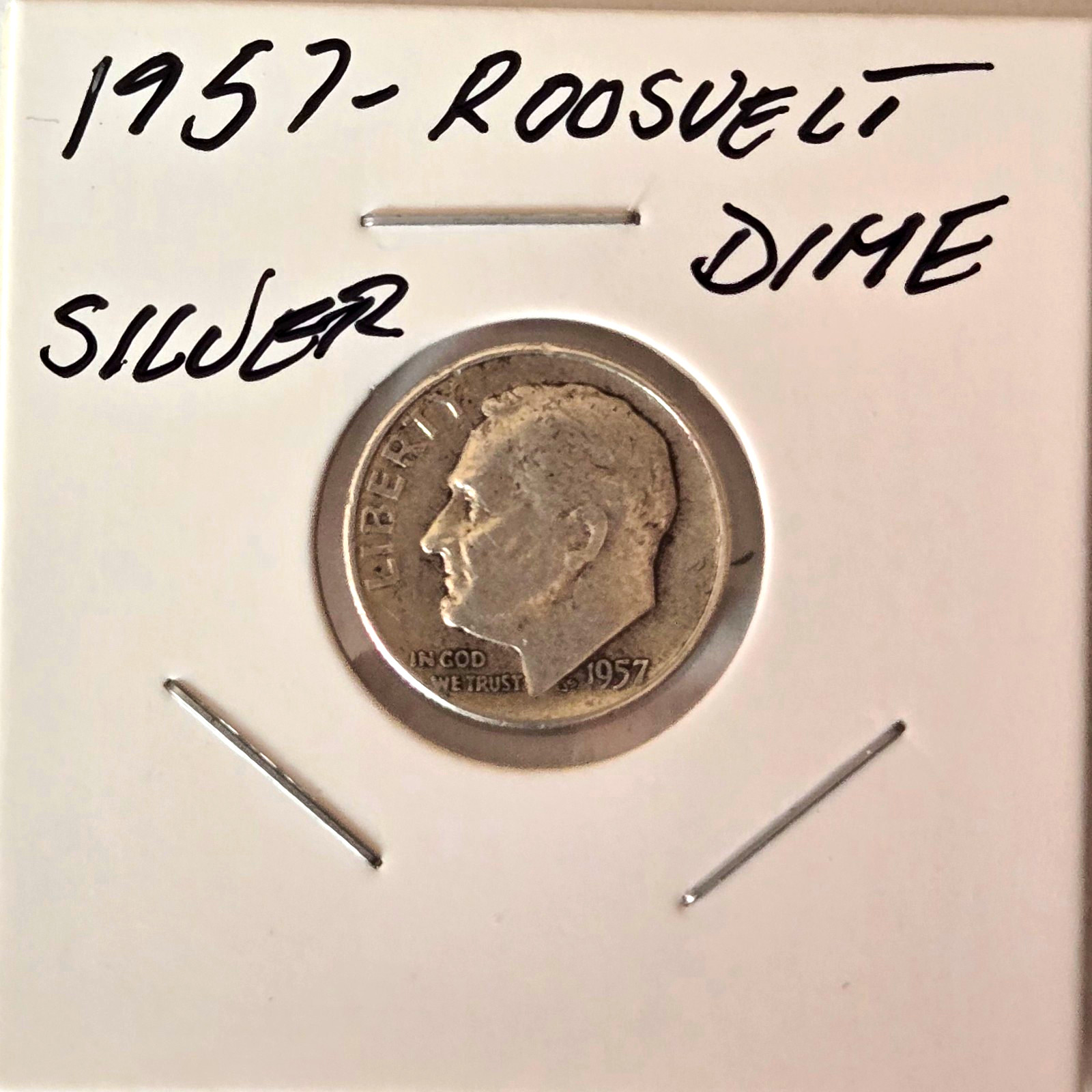 1957 Roosevelt Dime 10C 90% Silver Business Strike Philadelphia 1957 Roosevelt Dime 10C 90% Silver Business Strike Philadelphia