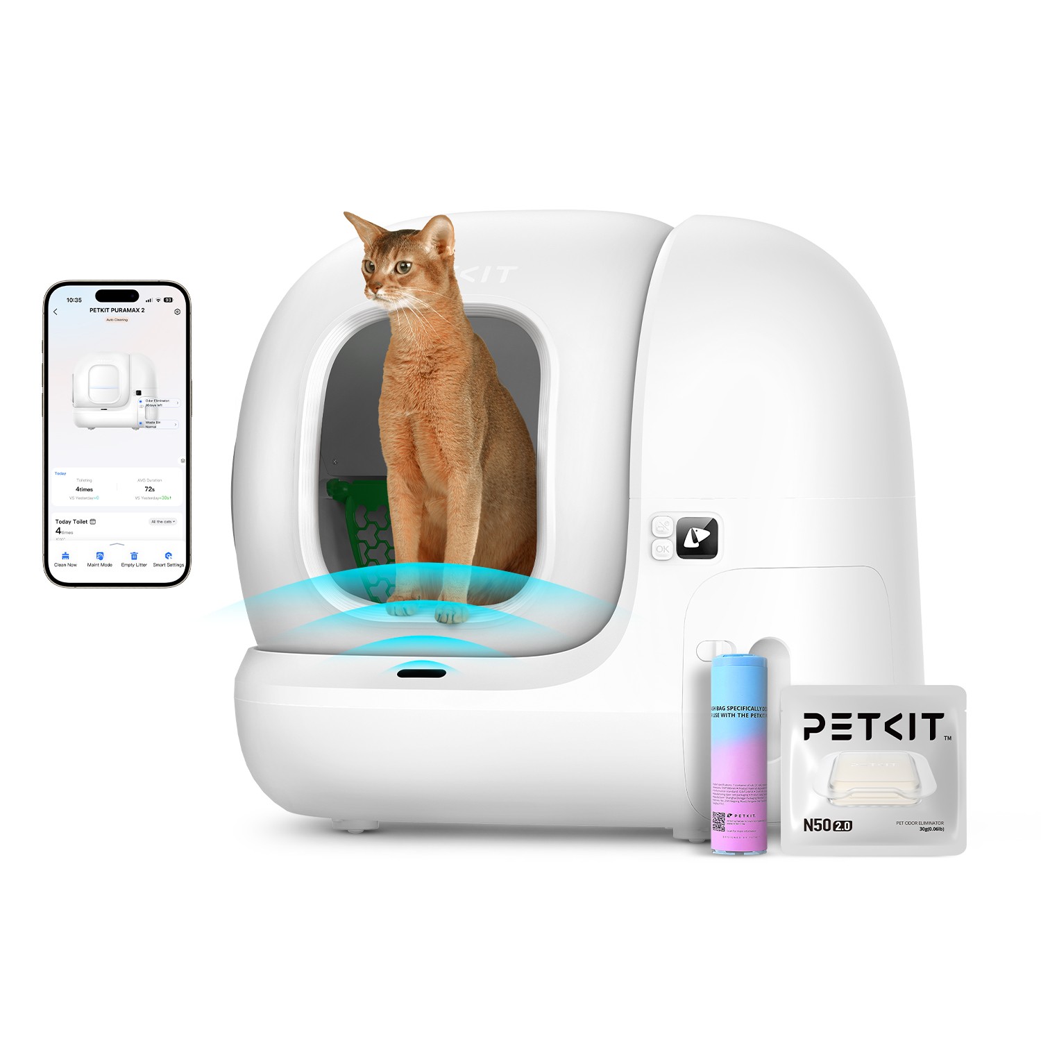 PETKIT PuraMax2 Self Cleaning Cat Litter Box for Multiple Cats WiFi APP Control