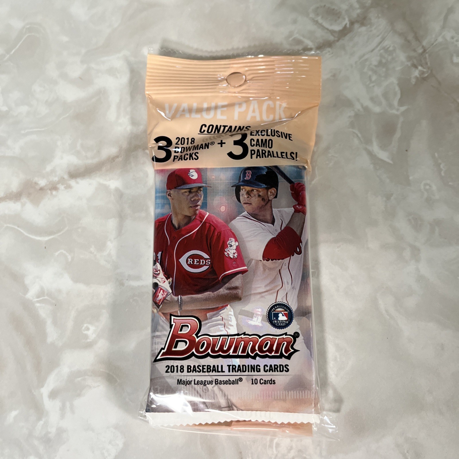 2018 Bowman Baseball Value Pack (3 Camo Parallel Cards)