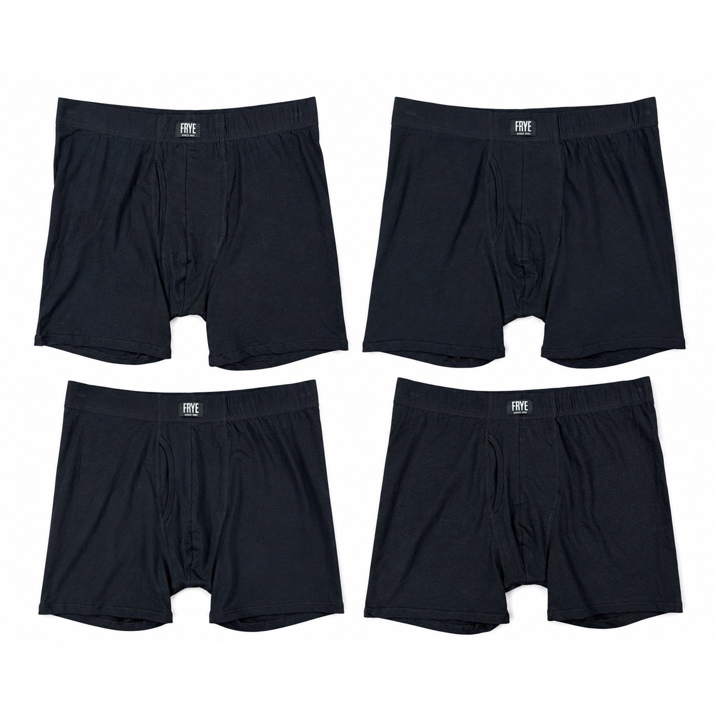 Frye 4.5 Inch Organic Cotton Boxer Briefs 4 Pack Black NWT — Size Medium