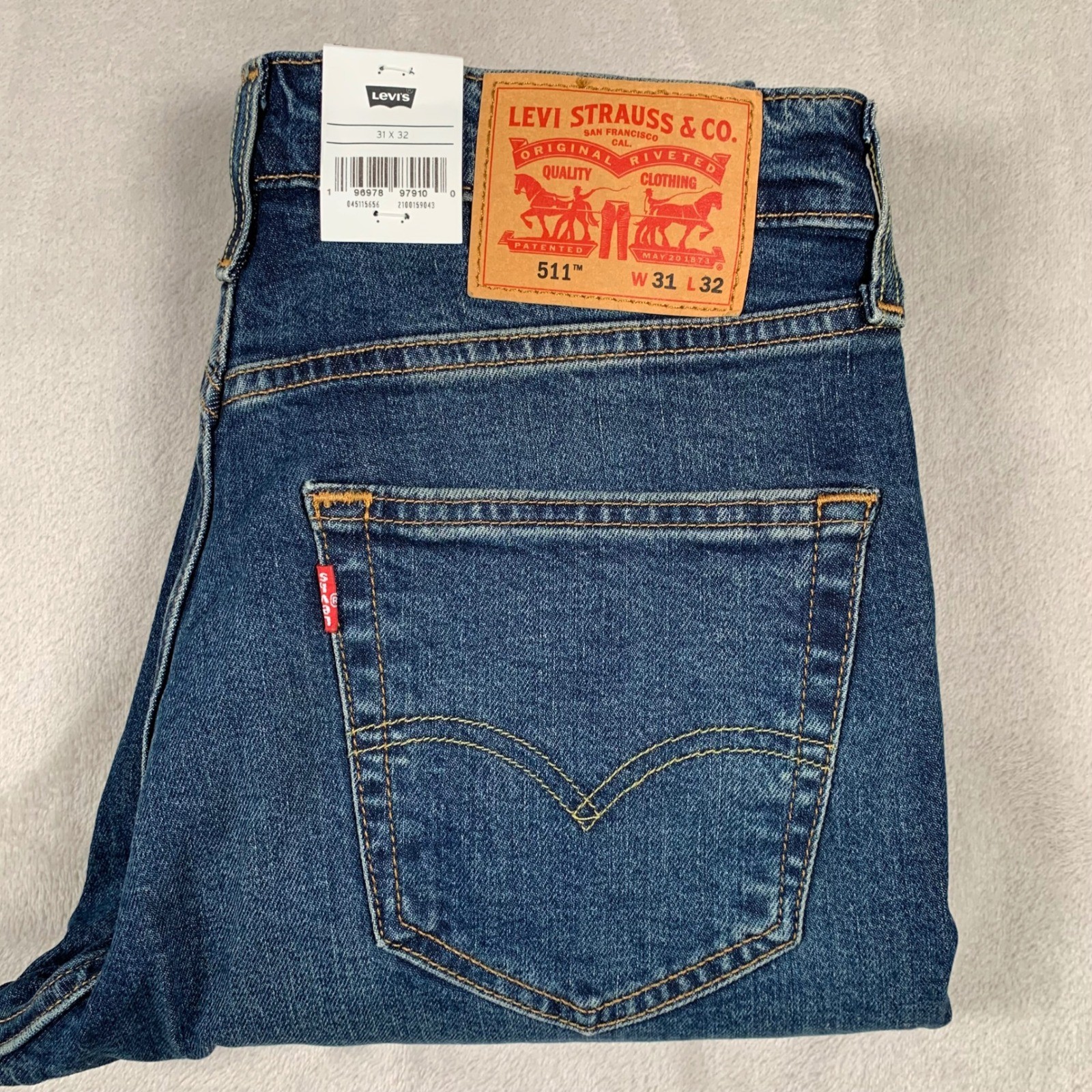 Levi\'s 511 Slim Jeans Mens 31x32 Blue Flex Eco Performance Stretch Denim NWT