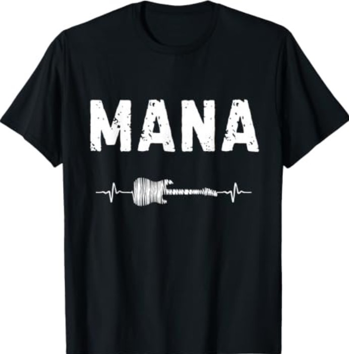 Mana Guitar Heartbeat Music Guitarist Retro Vintage T-Shirt Mana Guitar Heartbeat Music Guitarist Retro Vintage T-Shirt