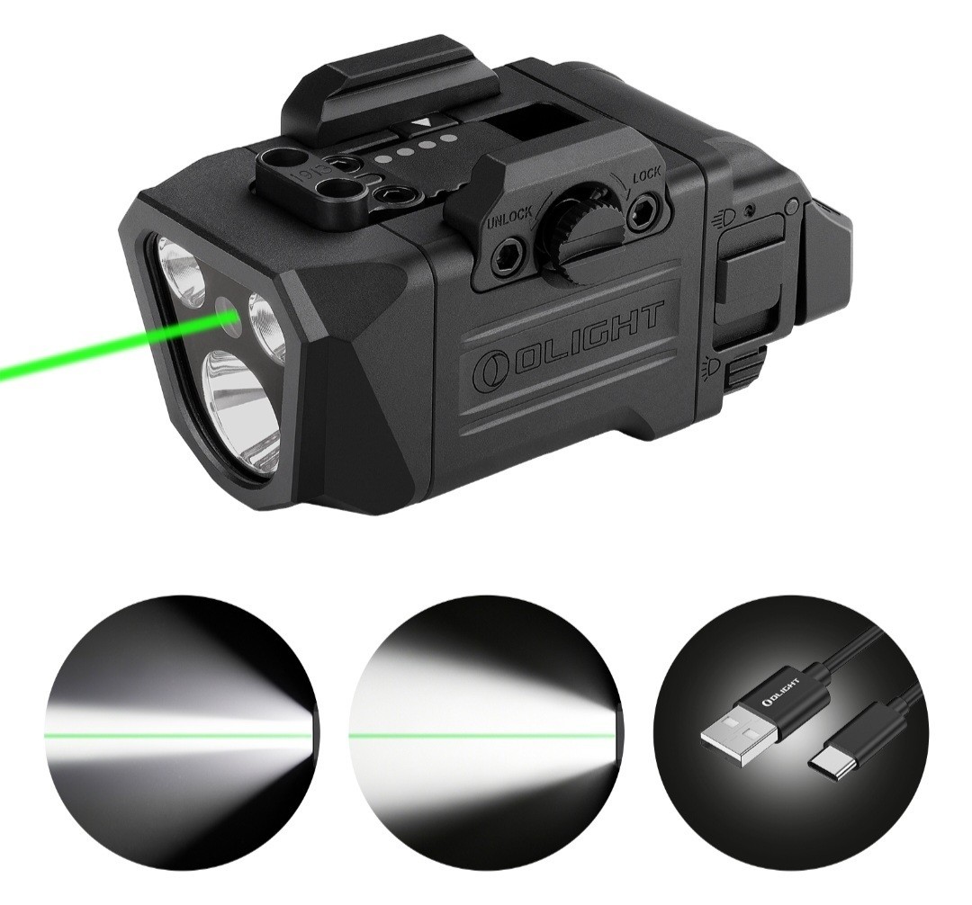 PL X GL 3-in-1 Rail-Mounted Light: Floodlight, Spotlight & Green Beam PL X GL 3-in-1 Rail-Mounted Light: Floodlight, Spotlight & Green Beam