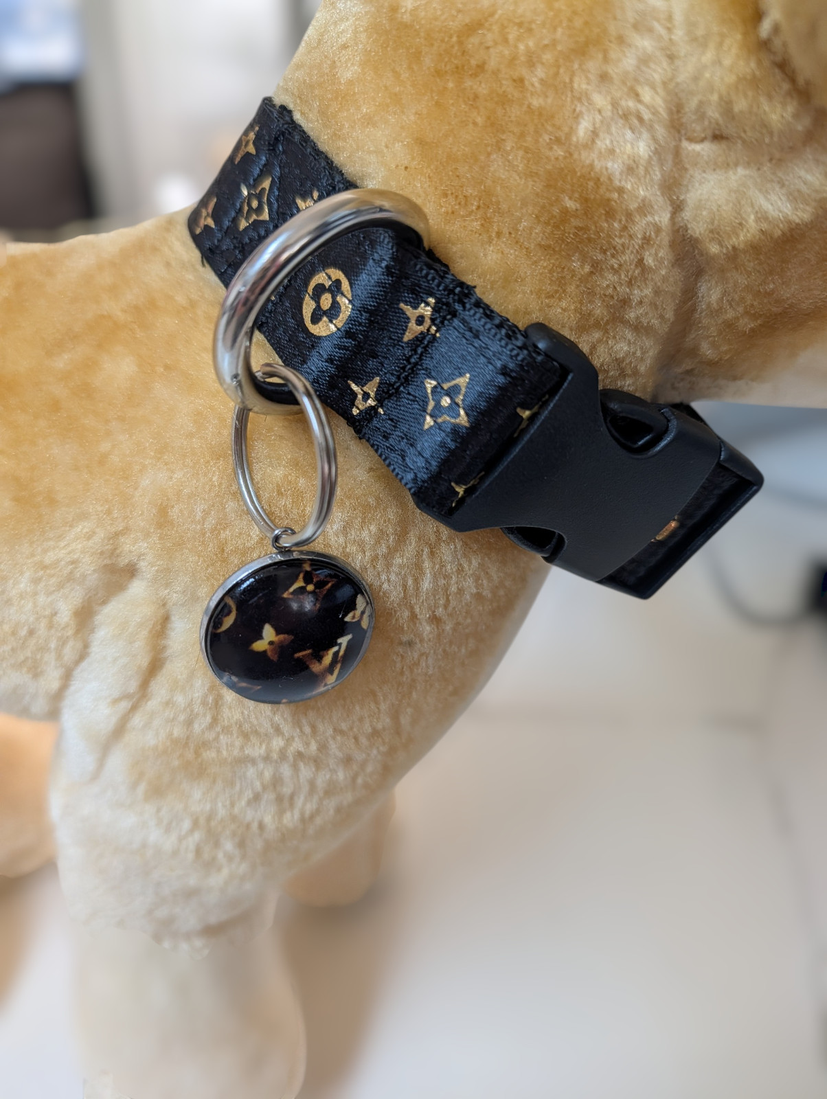 Elegant dog collar, collar for dog, luxury collar for dog with removable tag LRG