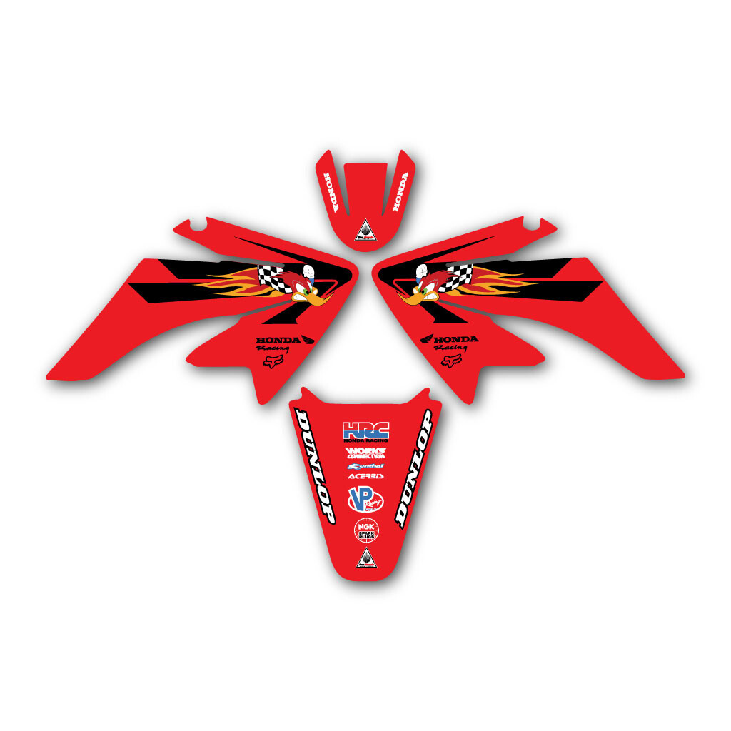 HONDA WOODY GRAPHICS CRF70 GRAPHICS KIT 2003 2013 MX DECALS STICKERS HONDA WOODY GRAPHICS CRF70 GRAPHICS KIT 2003 2013 MX DECALS STICKERS