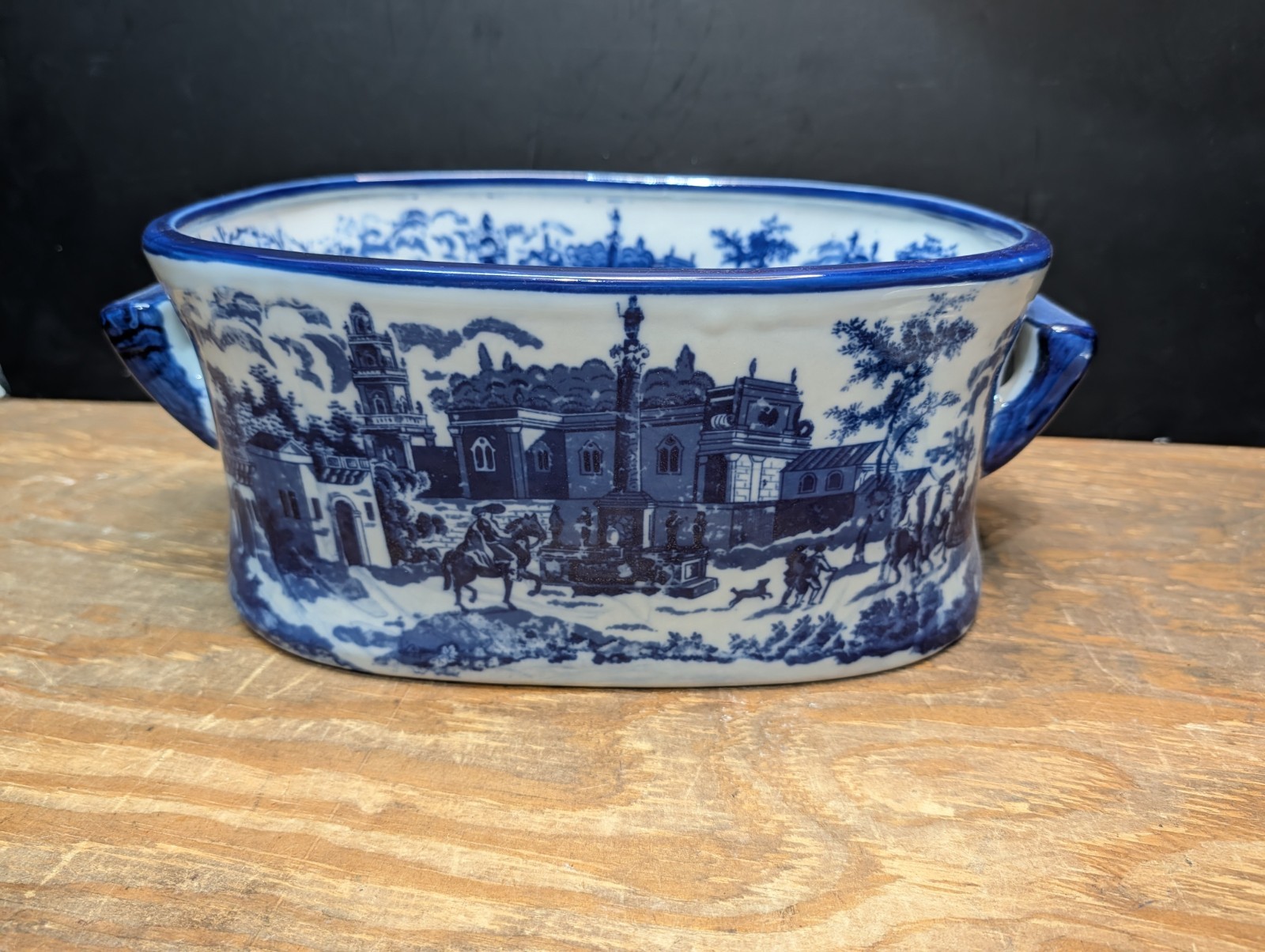 Victoria Ware Ironstone Chinoiserie  Town Pattern Porcelain Foot Bath Basin