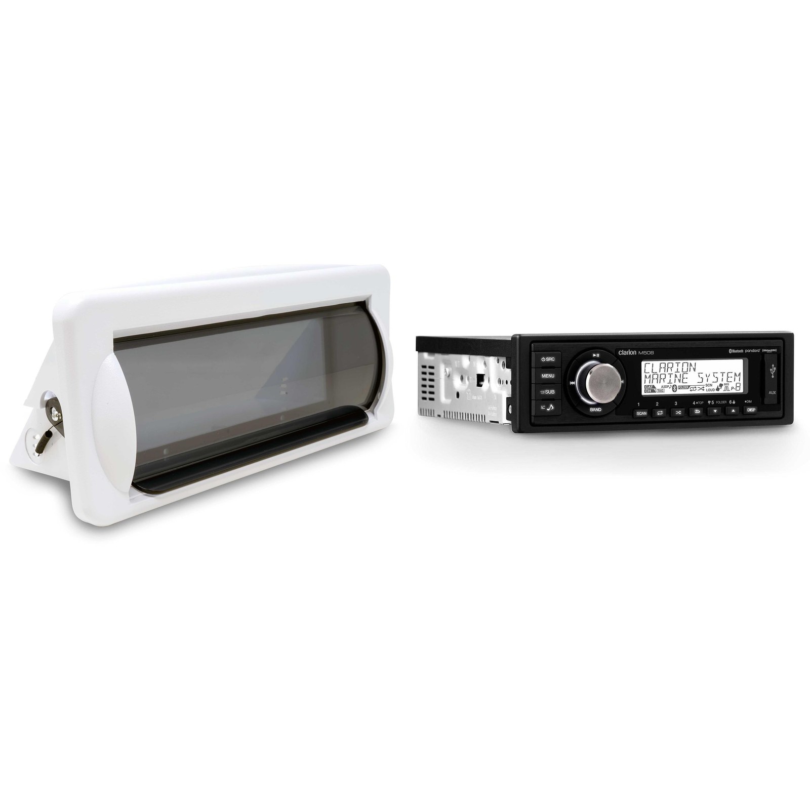 Clarion M508 Single DIN Digital Media Receiver with built-in Bluetooth with C...
