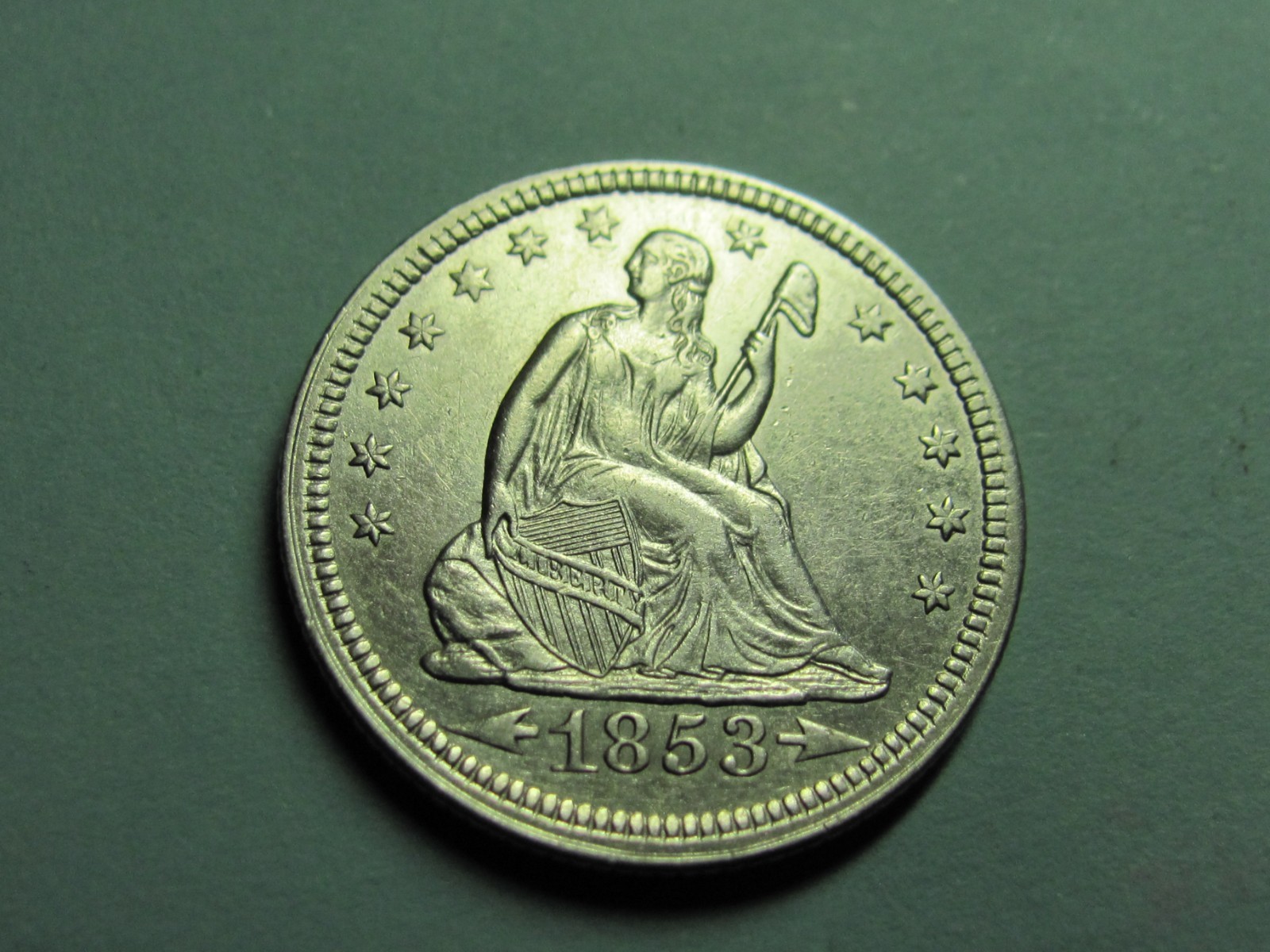 1853 ARROWS & RAYS SEATED LIBERTY QUARTER NICE HIGH GRADE COIN 1853 ARROWS & RAYS SEATED LIBERTY QUARTER NICE HIGH GRADE COIN