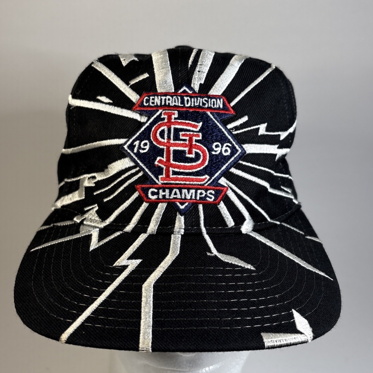 RARE Vintage St Louis Cardinals Starter Shockwave Snapback Hat 1996 Div Champs