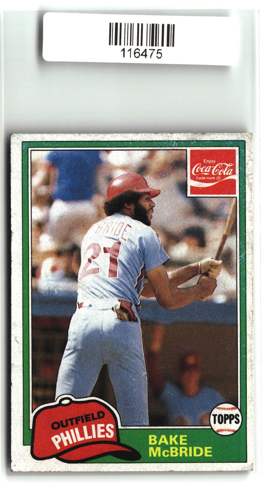 Bake McBride 1981 Topps Coca-Cola Philadelphia Phillies #6