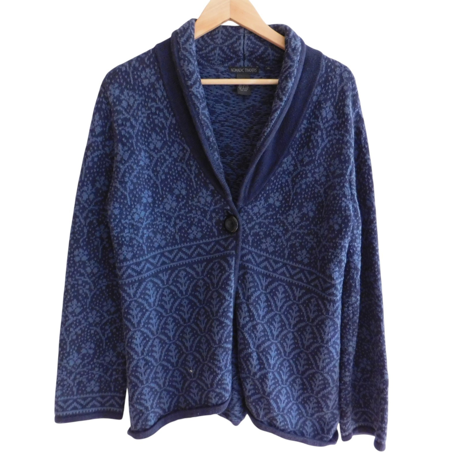 VTG 90\'s Nomadic Traders Nordic style cardigan sweater Cotton Size Medium VTG 90\'s Nomadic Traders Nordic style cardigan sweater Cotton Size Medium