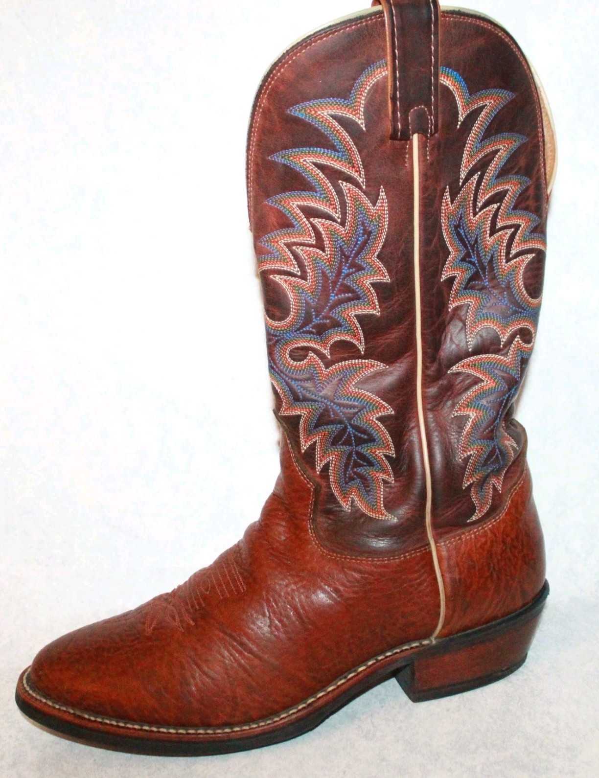 Tony Lama Cognac Pull On Pebble Leather Cowboy Boots 7950 Men’s Size 8.5 D