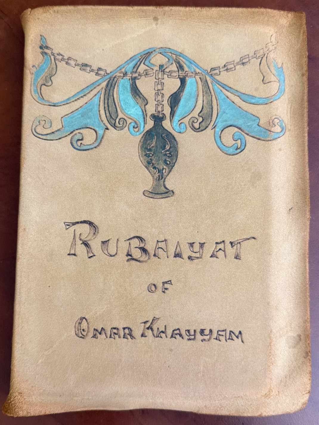 Antique Rubaiyat Omar Khayyam Hurst Edward Fitzgerald Limp Suede Leather Yapp