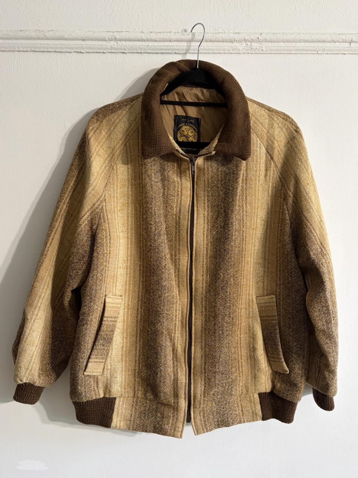 Wool Bomber Jacket Men’s M Vintage 70s Brown/Tan Wool Bomber Jacket Men’s M Vintage 70s Brown/Tan